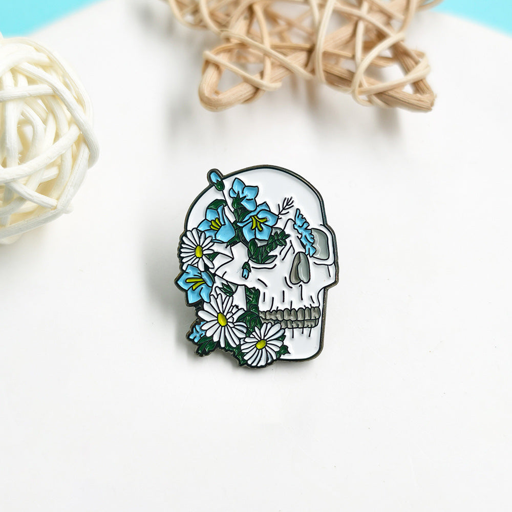 Pin de Calavera Flores