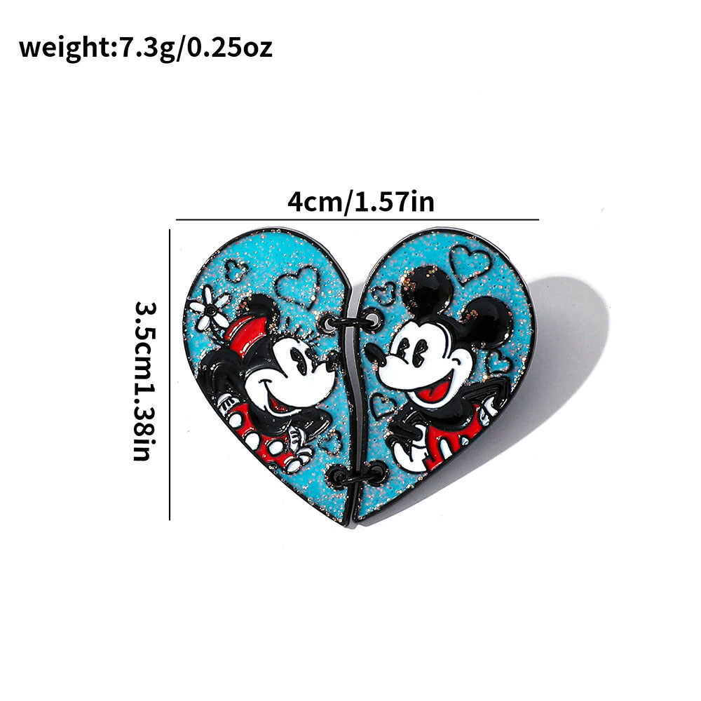 Pines de Mickey y Minnie Corazón